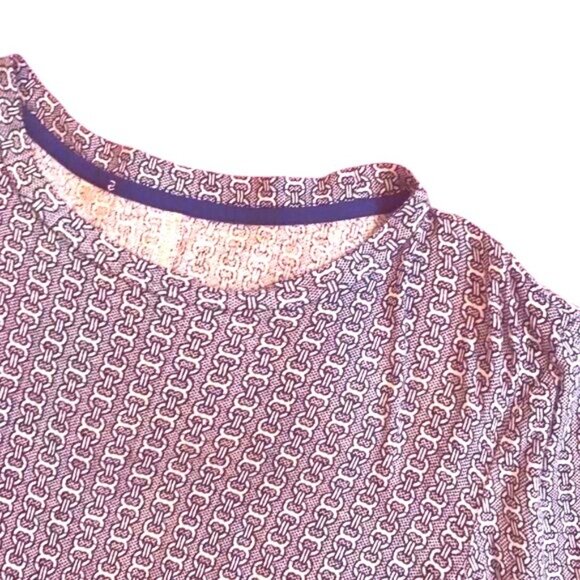 Tory Burch Gemini Link Navy Long Sleeve Top - Picture 6 of 7